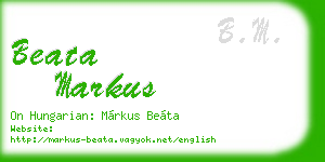 beata markus business card